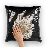 Dim Gray Loyalty Over Royalty Sequin Cushion Cover