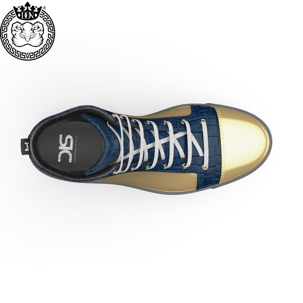 Gianmarco X Don Antelope Leather Blue & Gold High-Tops - Shoes