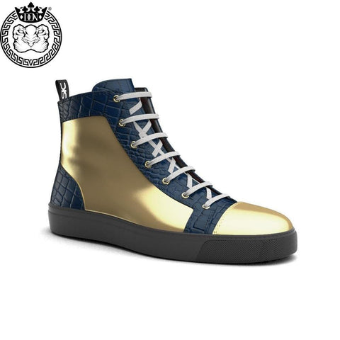 Gianmarco X Don Antelope Leather Blue & Gold High-Tops - Shoes