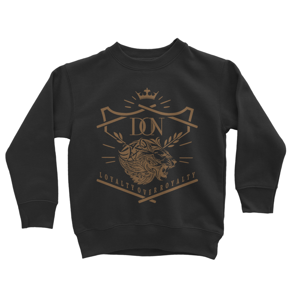 Dark Slate Gray Loyalty Over Royalty Classic Kids Sweatshirt