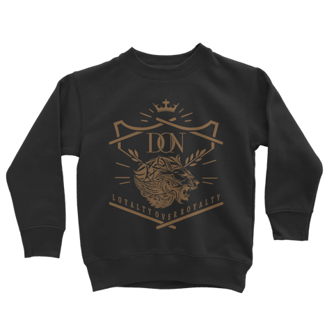 Dark Slate Gray Loyalty Over Royalty Classic Kids Sweatshirt