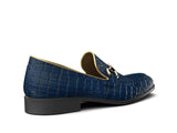 Gianni X Don Antelope Leather Blue And Gold Loafers - Shoes