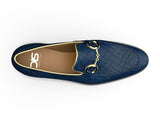 Gianni X Don Antelope Leather Blue And Gold Loafers - Shoes