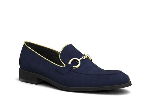 Official Don X Gianni Suede Navy Italian Penny Loafers - Shoes