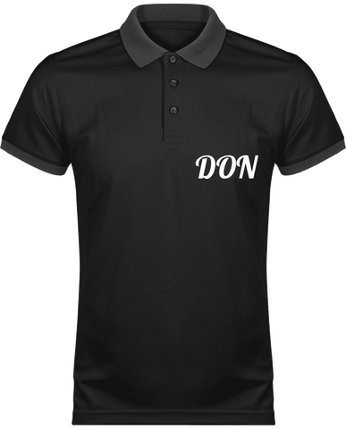 Mens Official Don Polo Piqué Performance Polo-Shirt - Black / Sporty Grey / Xs - Homme>Vêtements De Sport