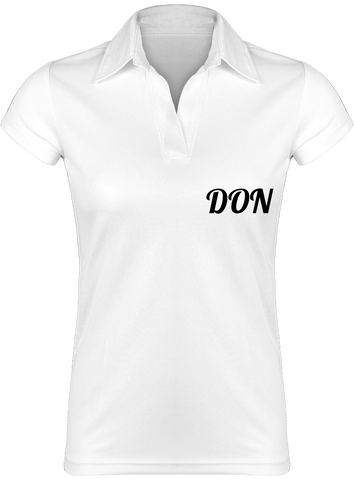 Womens Official Don Lightweight White Womans Polo-Shirt - White / S - Femme>Polos