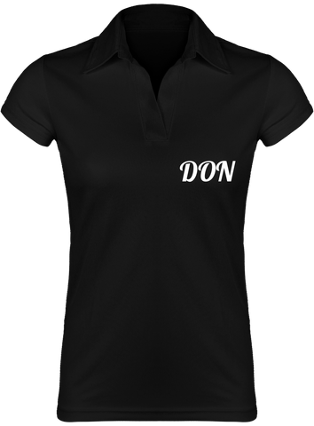 Womens Official Don Lightweight Polo-Shirt - Black / S - Femme>Polos