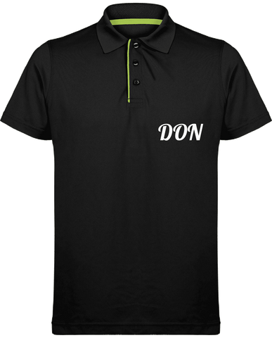 Mens Official Don Maille Piquée Sport Polo - Black / Lime / S - Homme>Vêtements De Sport