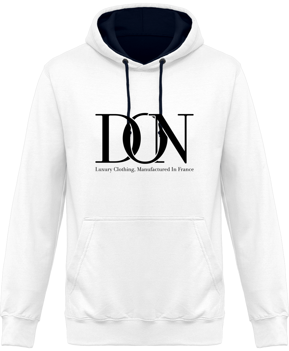 Mens Official Don Complex Two-Tone Hoodie - Arctic White / French Navy / S - Unisexe>Sweatshirts