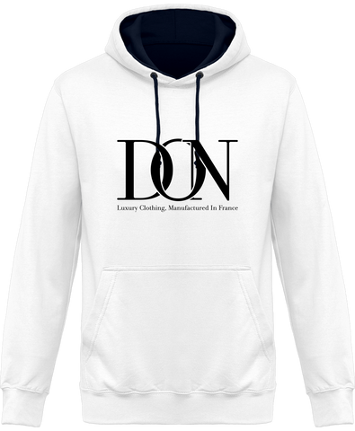 Mens Official Don Complex Two-Tone Hoodie - Arctic White / French Navy / S - Unisexe>Sweatshirts