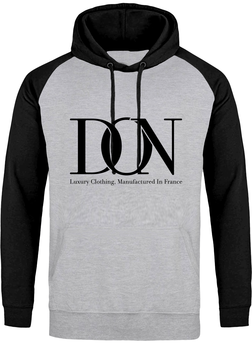 Mens Official Don Signature Cross-Fade Hoodie - Heather Grey / Black / S - Homme>Sweatshirts