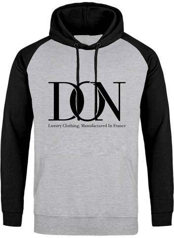 Mens Official Don Signature Cross-Fade Hoodie - Heather Grey / Black / S - Homme>Sweatshirts