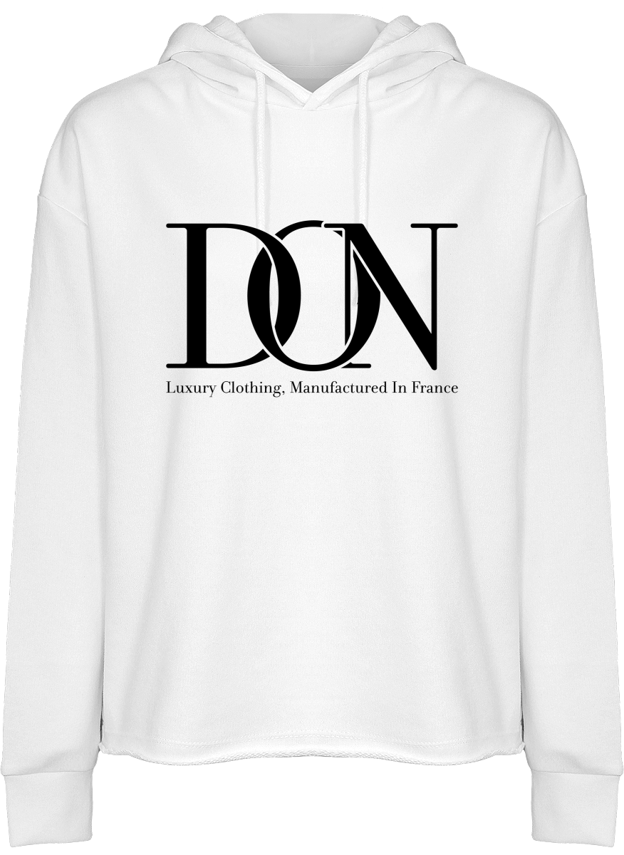 Womens Official Don Signature Hooded Crop Top - White / Xs - Femme>Sweatshirts