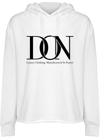 Womens Official Don Signature Hooded Crop Top - White / Xs - Femme>Sweatshirts