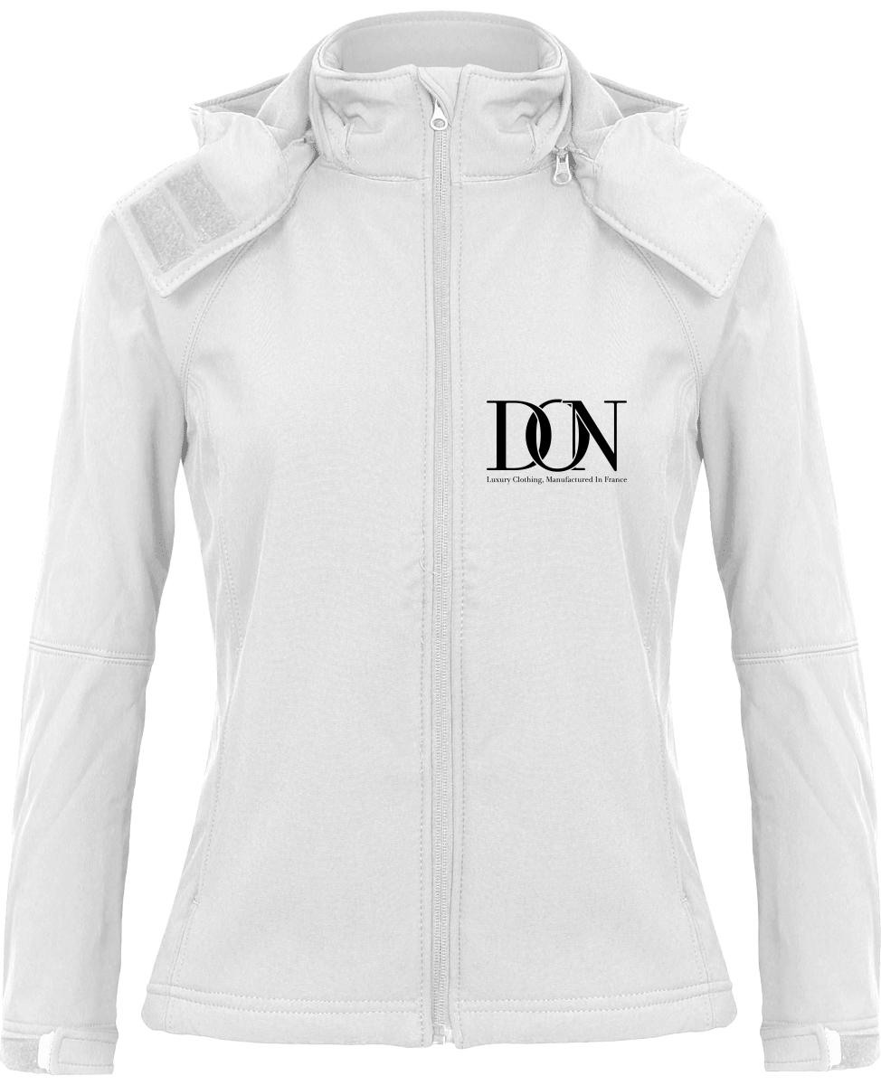 Womens Official Don Signature Softshell Hooded Jacket - White / Xs - Femme>Vestes & Manteaux