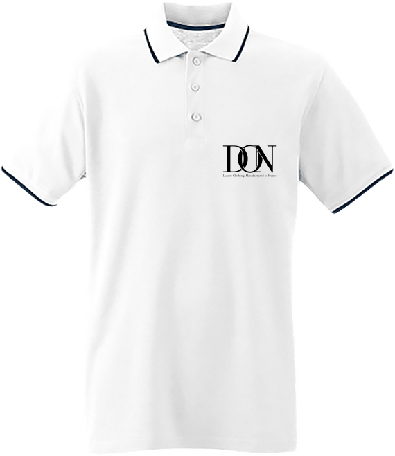 Mens Official Don Signature Polo-Shirt - White / Navy / White / S - Homme>Polos