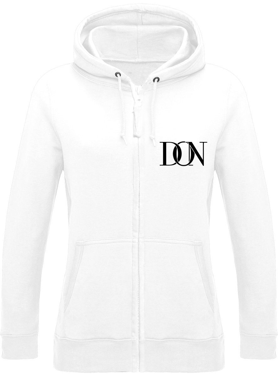 Womens Official Don Signature Zipped Hoodie - Arctic White / Xs - Femme>Sweatshirts