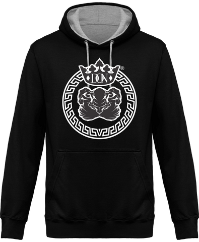 Mens Official Don Two-Tone Lions Pride Hoodie - Jet Black / Heather Grey / Xs - Unisexe>Sweatshirts