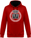 Mens Official Don Two-Tone Lions Pride Hoodie - Fire Red / Jet Black / Xs - Unisexe>Sweatshirts