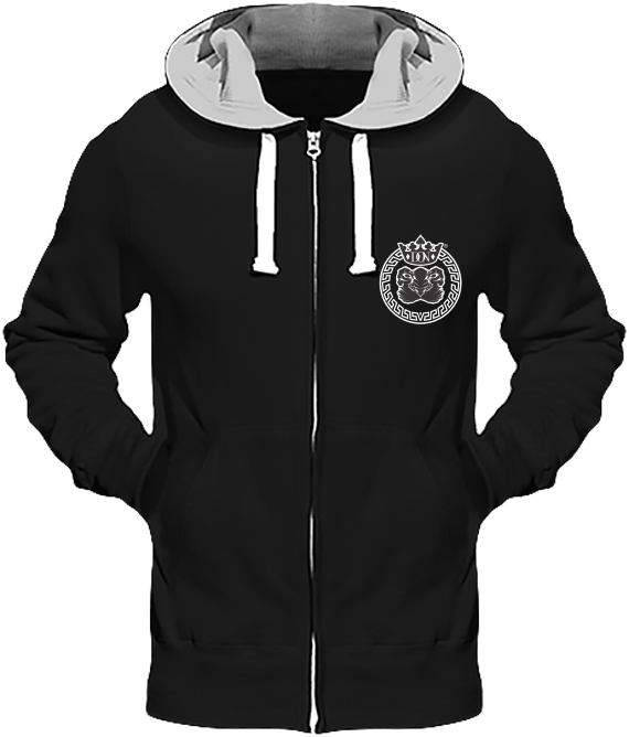 Mens Official Don Lions Pride Chunky Hoodie - Jet Black (Grey Inner) / S - Homme>Sweatshirts