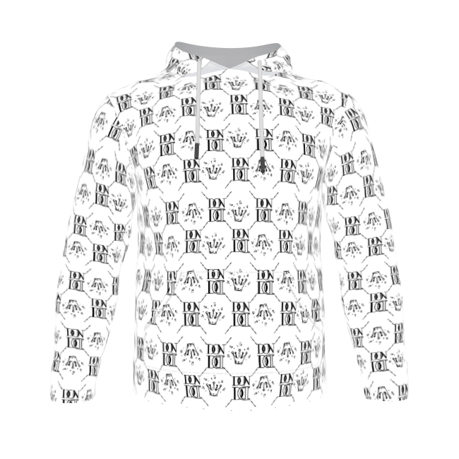 Official DON Mens White Gold Print Hoodie