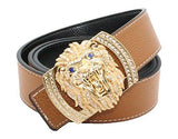 Snow Lion Diamond Leather Belt