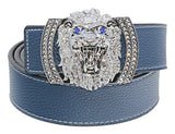 Dark Slate Gray Lion Diamond Leather Belt