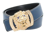 Tan Lion Diamond Leather Belt