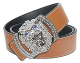 Snow Lion Diamond Leather Belt