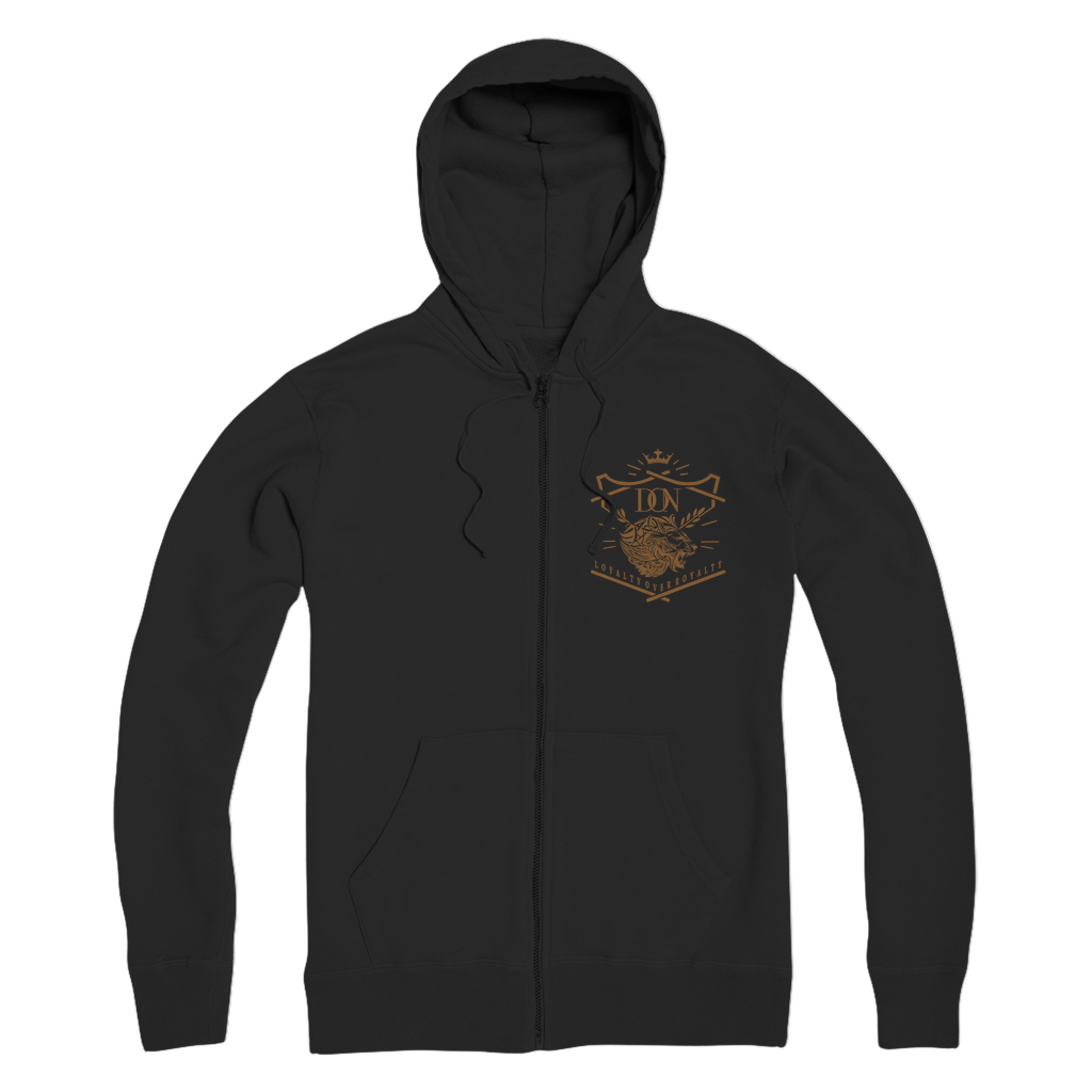 Dark Slate Gray Loyalty Over Royalty Premium Adult Zip Hoodie