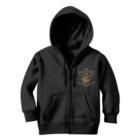 Dark Slate Gray Loyalty Over Royalty Classic Kids Zip Hoodie