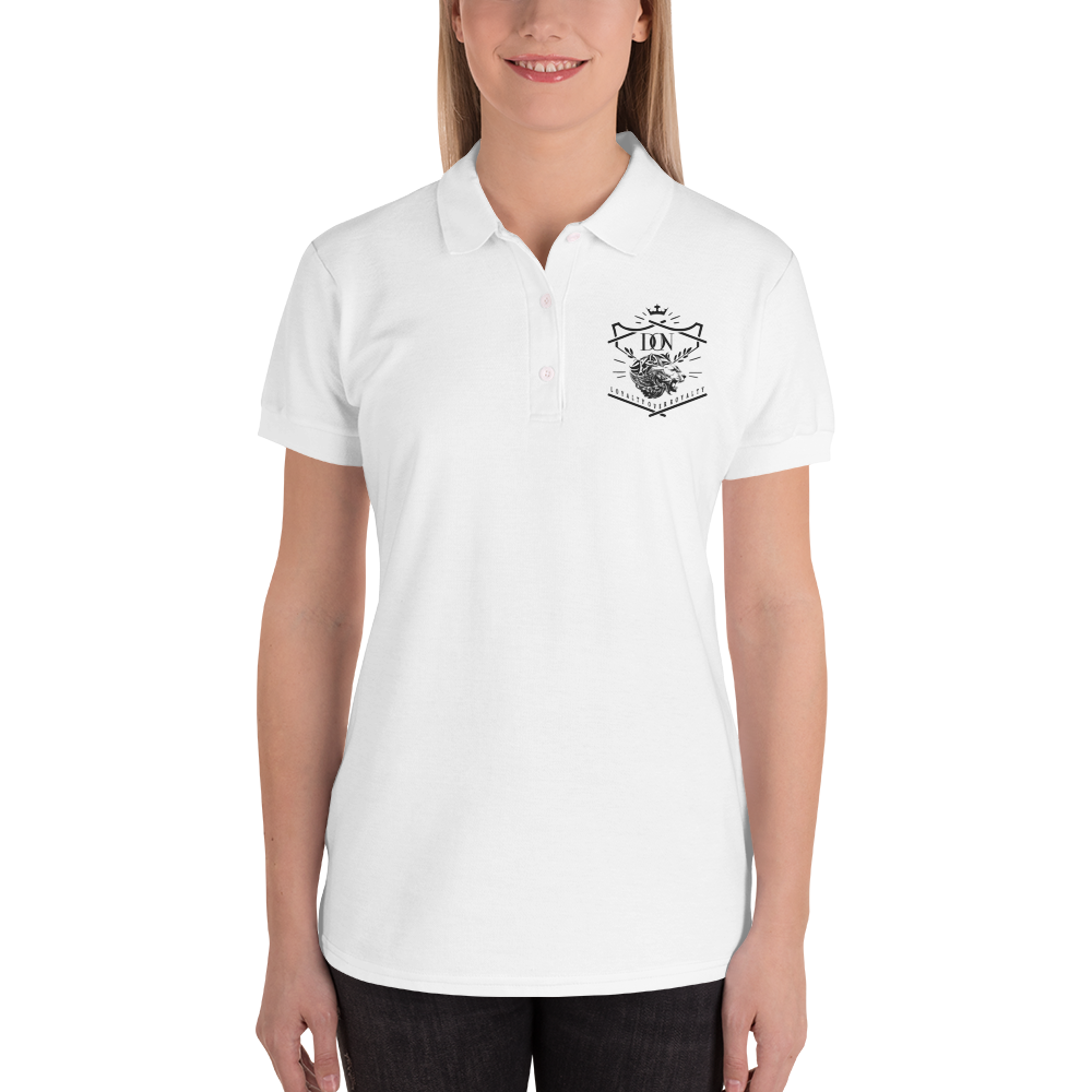 Womens Embroidered Loyalty Over Royalty Polo-Shirt